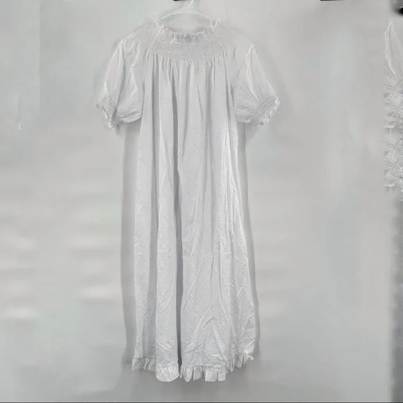 NWOT Hill House The Caroline Nap Dress White Swiss Dot Puff Short Sleeve Midi - Picture 7 of 16